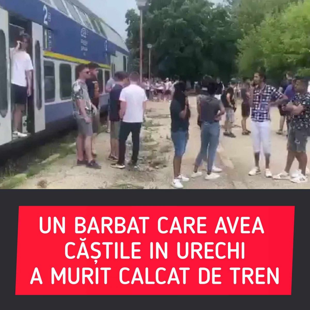 Un bărbat care are avea căștile pe urechi a murit călcat de tren în Eforie Sud