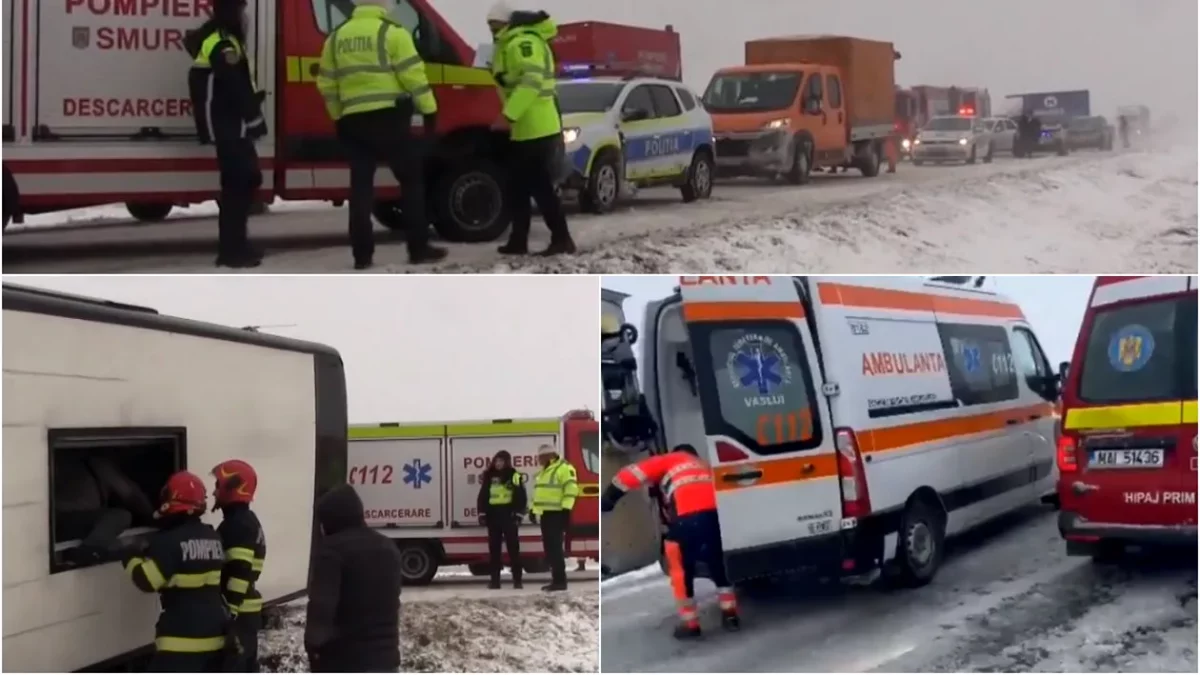 ACCIDENT TERIBIL ÎN VASLUI. A FOST NEVOIE SĂ SE ACTIVEZE PLANUL ROȘU DE INTERVENȚII. PRIMUL BILANȚ EMIS ESTE ÎNFIORĂTOR