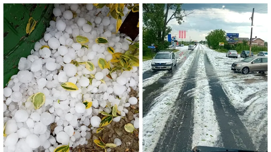 Vremea în România a făcut prăpad. Case și mașini distruse de grindină