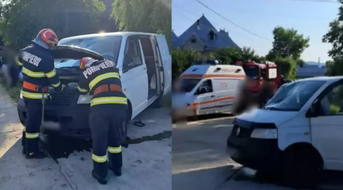 Accident rutier cu 17 victime la Botoșani! Un microbuz și un autoturism s-au izbit frontal