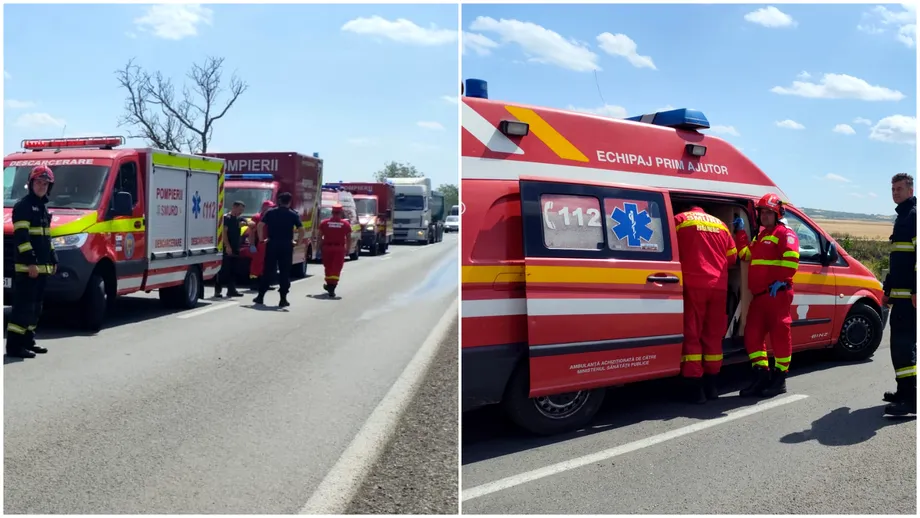 Accident între două microbuze și un autoturism, în Bihor. A fost activat Planul Roșu de Intervenție