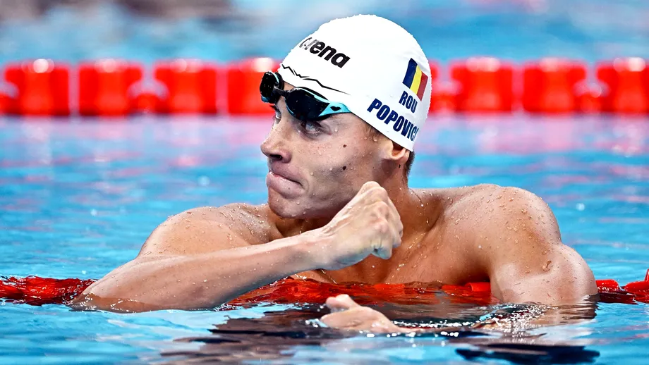 David Popovici la Campionatul Mondial de Natație din Singapore. Prima reacție a românului, după calificarea en-fanfare în semifinale la 100 metri liber: „Exact cum trebuie”