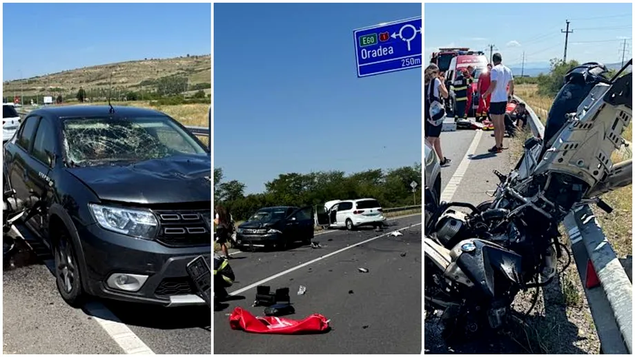 Video. Motociclist de 43 de ani, final tragic în Bihor. Vehiculul său, impact cu două mașini. Imagini teribile pe șosea
