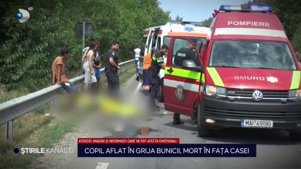 VIDEO Copil de 7 ani aflat în grija bunicii, mort în fața casei