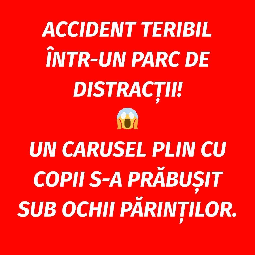 Accident teribil într-un parc de distracții: un carusel plin cu copii s-a prăbușit sub ochii părinților. Video