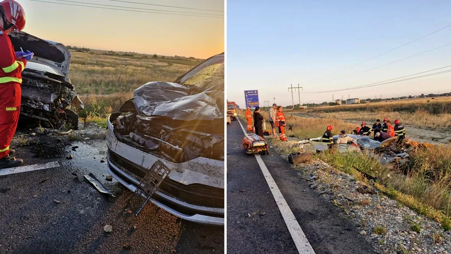 Accident grav pe Centura Timișoarei: un copil și trei adulți au ajuns la spital. Traficul, complet paralizat