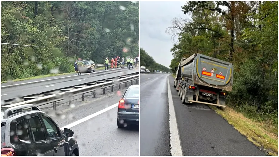 Accident mortal pe A1: doi pietoni au fost spulberați de un camion. Traficul a fost restricționat