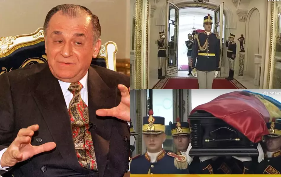 Primele imagini de la priveghiul lui Ion Iliescu. Sicriul cu trupul neînsuflețit al fostului președinte a fost depus în Sala Unirii, la Palatul Cotroceni, și este flancat de militari
