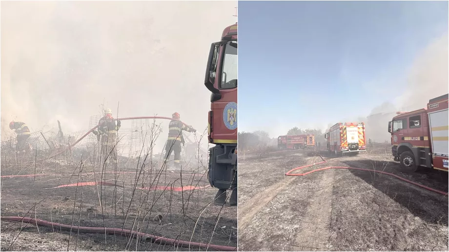 Un alt incendiu a izbucnit în Capitală. Focul s-a extins pe mai bine de zece hectare, în Militari