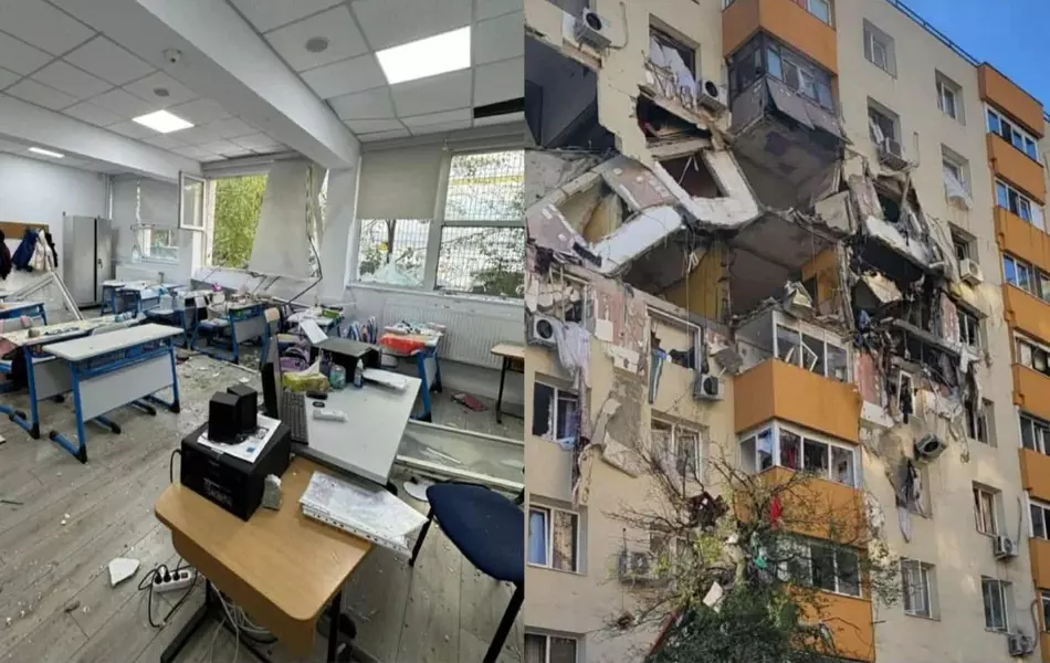 Elevi și profesori tăiați de geamurile sparte, după explozia blocului din cartierul Rahova, imobilul se poate prăbuși și a fost evacuat total. Arafat: „Ieri a fost închis gazul. Înseamnă că cineva l-a deschis”