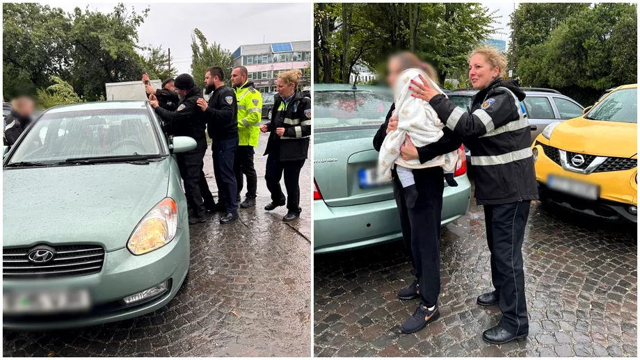 Clipe de groază pentru o tânără mamă din Capitală. Bebelușul ei de 9 luni a rămas blocat în mașină