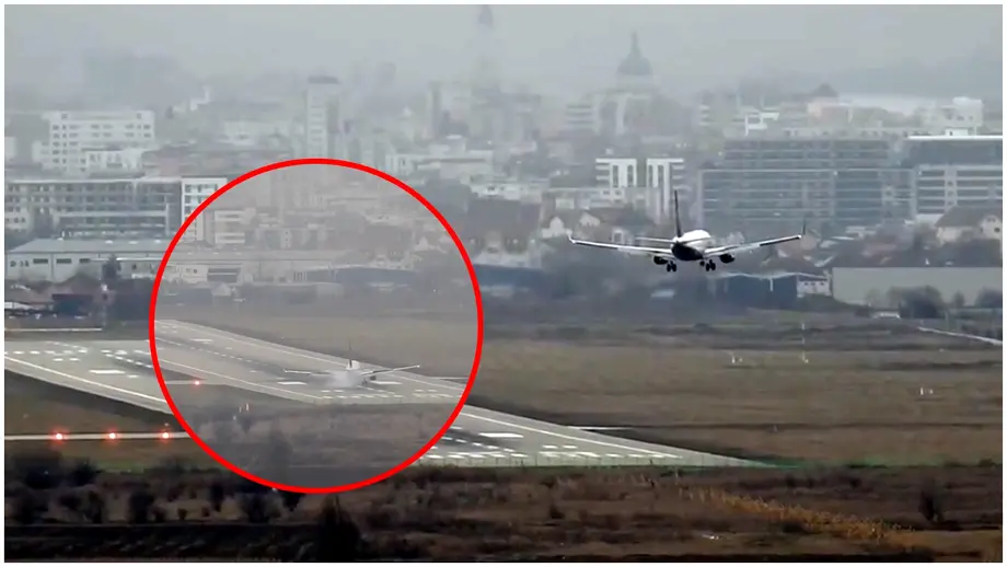 Video. Imagini terifiante de pe aeroportul din Cluj-Napoca. Aterizările avioanelor, îngreunate de vântul puternic