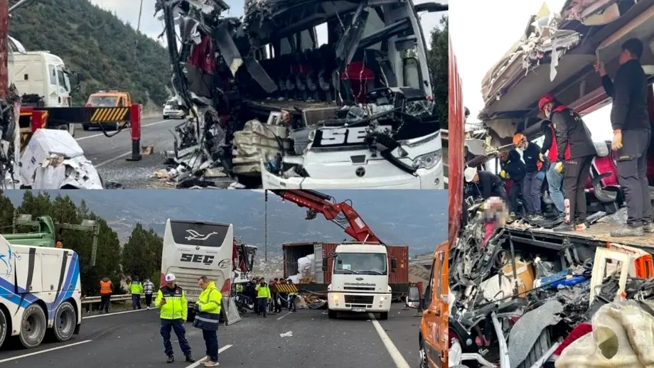 Șapte morți și 11 răniți într-un grav accident pe autostradă. Impact devastator între un autobuz și un camion