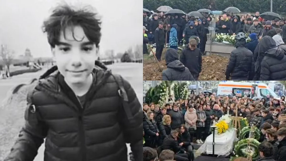 Tragedie la Oradea: sute de oameni l-au condus pe Eduard, elevul de 13 ani care s-a aruncat de pe un bloc