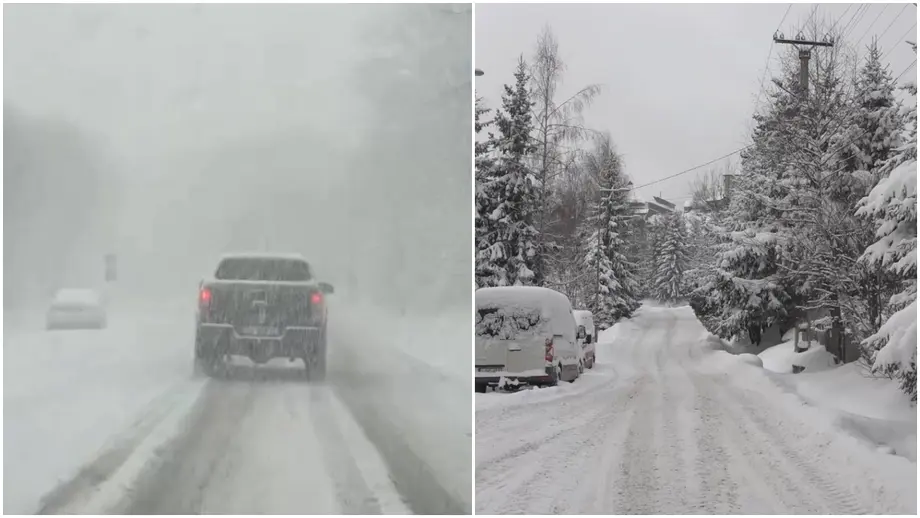 Polițiștii anunță restricții de circulație pe DN1 din cauza ninsorilor, pentru anumite vehicule. Traficul este îngreunat pe autostrăzile A1, A2 și A3