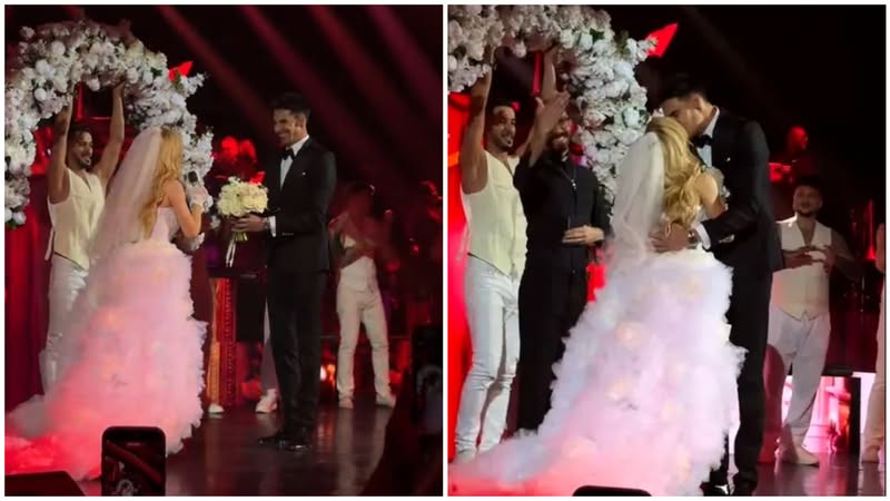 Andreea Bălan s-a „căsătorit” cu Victor Cornea! Artista a apărut în rochie de mireasă pe scena de la Sala Palatului!