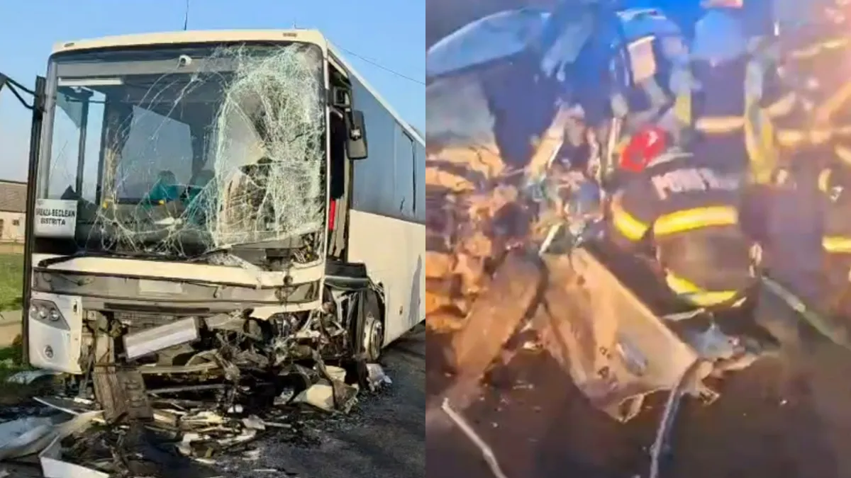 Accident cumplit în Uriu. O persoană a murit și alte două au fost rănite după ce o mașină și un autobuz s-au ciocnit violent