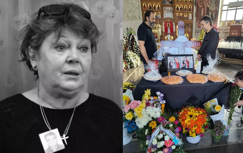 Anca Pandrea, înmormântată lângă Iurie Darie. Imagini dureroase de la ceremonia funerară: pe masă se află un tablou cu fotografia lor, iar sora actriței a venit la biserică cu ambulanța, în scaun cu rotile / EXCLUSIV