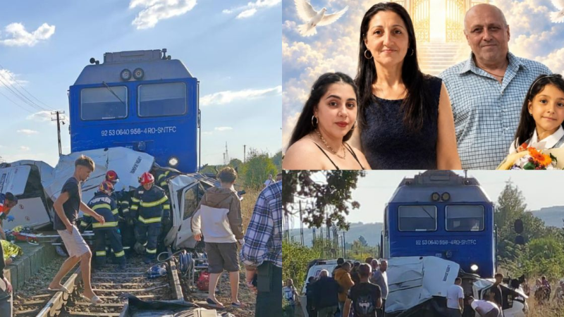 Tragedie în Galați: O familie întreagă a pierdut viața în urma coliziunii cu un tren